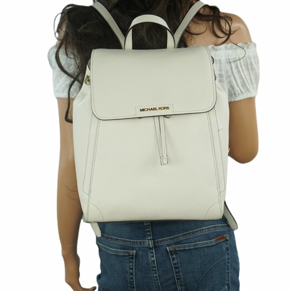 Michael Kors Handbags - Michael Kors Ginger Medium Drawstring Backpack Pebbled Leather  Light Cream